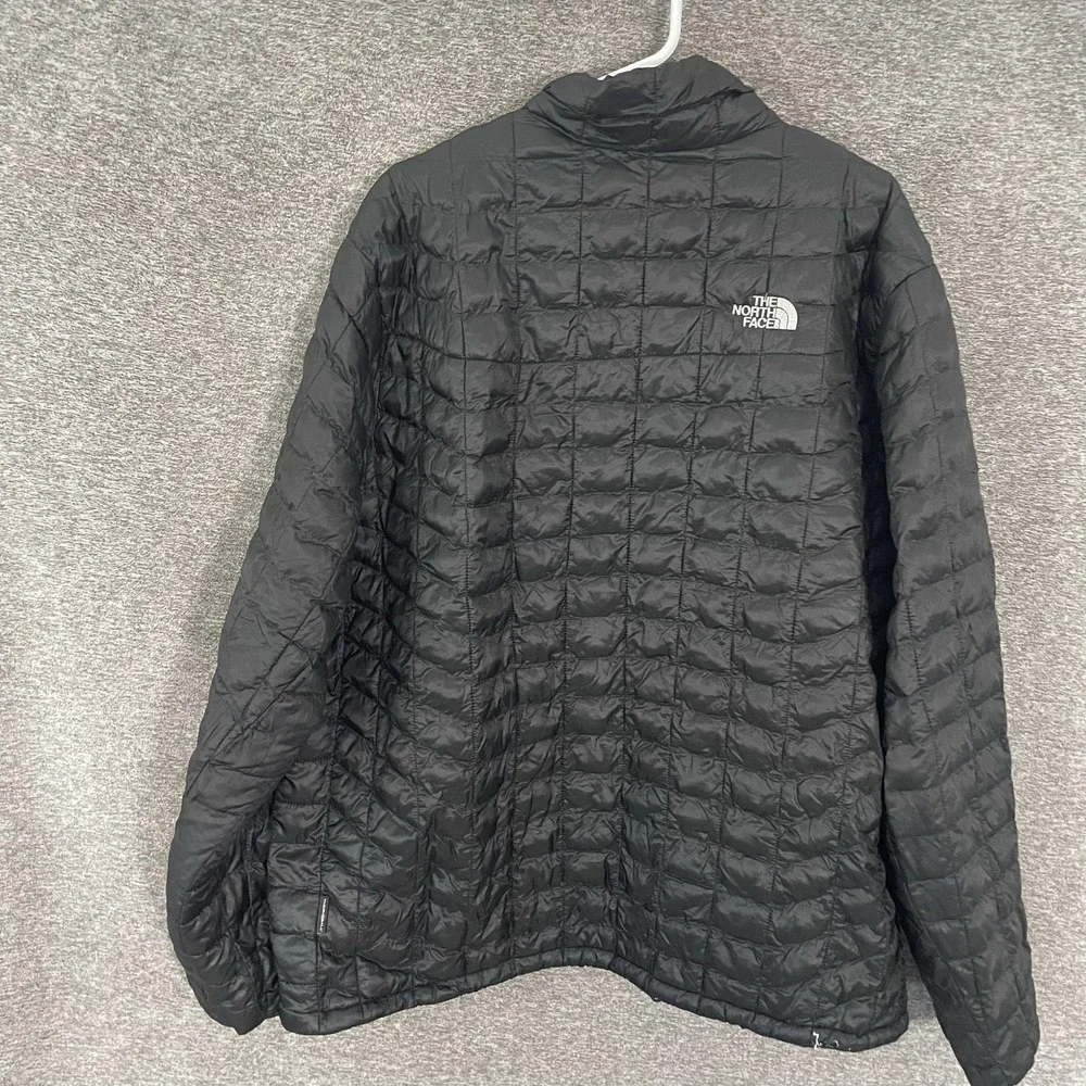 The North Face Thermoball Jacket Mens 2XL Black Puffer Quilted Full Zip READ